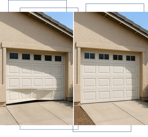 Technician installing customized garage door enhancements in Palm Springs